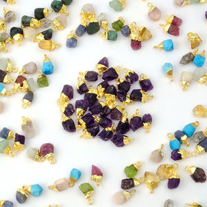 Mois de février connecteur de pierre de naissance rugueuse naturelle bonne qualité 8-10 MM violet améthyste simple boucle fêtes chrétiens - Product Image 3