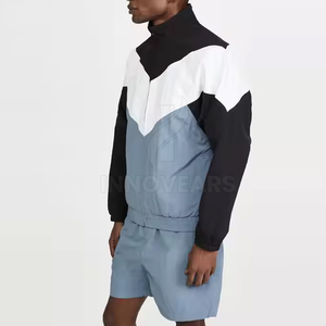 2025 personnalisé haute qualité Shorts coupe-vent ensemble été 2025 hommes coupe-vent ensembles courts unisexe couleur bloc Nylon Shorts ensemble - Product Image 3