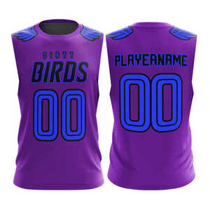 Uniformes Deportivos Morados OEM sin Mangas, Camisetas de Fútbol 7v7 con Capucha, Uniformes de Flag Football 7v7 - Product Image 1