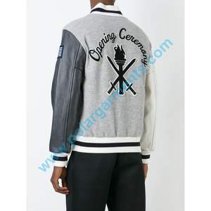 OEM venta al por mayor de encargo de color de manga larga parche Chenille bordado Streetwear Letterman Varsity chaqueta para los hombres - Product Image 5