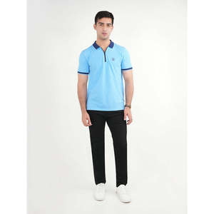 Polo Casual de Verano Unze London MANSOUR para Hombre, Talla XL, Transpirable, Tejido con Cierre, Bordado, Color Sólido Oscuro, con Spandex - Product Image 1