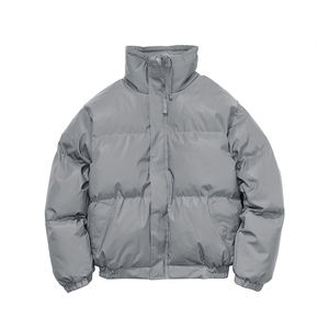 Manteau matelassé d'hiver tendance Streetwear élégant pour hommes avec capuche et bouffant Vêtements d'extérieur en toile épaisse et chaude Logo avant brillant - Product Image 4