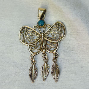 Best-seller Trendy Pendentif en pierre précieuse turquoise plaqué or 14k Bijoux en laiton pour fête Western Wedding pour cadeaux - Product Image 4