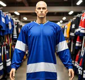 Jersey de Hockey sobre hielo personalizado con logotipo bordado por sublimación de poliéster 100% cosido superior de alta calidad, ropa transpirable - Product Image 3