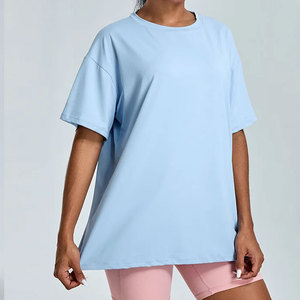 2025เสื้อเชิ้ตแขนสั้นผ้าไนลอน/ผ้าสแปนเด็กซ์สีขาวสำหรับใส่ออกกำลังกายในยิมสำหรับผู้หญิงเสื้อยืดลำลองแฟชั่นฤดูร้อน - Product Image 2