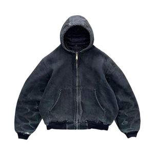 เสื้อฮู้ดพิมพ์ลายกรด ODM เสื้อมีฮู้ดซิปไซส์ใหญ่พิเศษสไตล์วินเทจน้ำหนักเบาสำหรับผู้ชายและผู้หญิง - Product Image 6