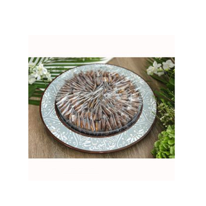 Plato de chocolate con diseño de madera y fregona con forma redonda de trabajo MOP, plato para servir alimentos de tamaño personalizado - Product Image 6