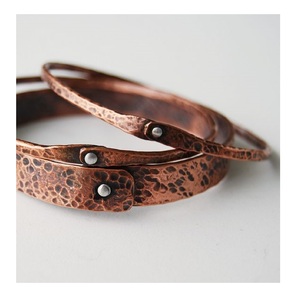 polished Copper <b>kada</b> bangle Bracelets for Women 2024 Trendy Healing Handmade Bracelet Made of Copper Summer Jewelry - Product Image 2