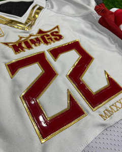 Original de fábrica de 12 paneles para jóvenes conjunto para niños hombres Jersey uniformes de fútbol sublimación equipo Spandex fútbol americano camiseta - Product Image 2