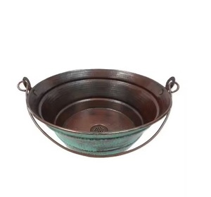 อ่างล้างหน้าทองแดงสไตล์วินเทจแบบแขวนกลางแจ้งอ่างล้างมือสำหรับตั้งแคมป์ทนทานต่อการใช้งานสำหรับปิกนิก - Product Image 1
