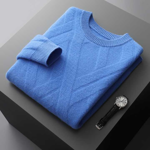 Men's 100% Cotton <b>Sweater</b> Breathable Crewneck <b>Knitted</b> <b>Sweater</b> Cotton Custom Men's Winter Knitwear ODM Supply - Product Image 3