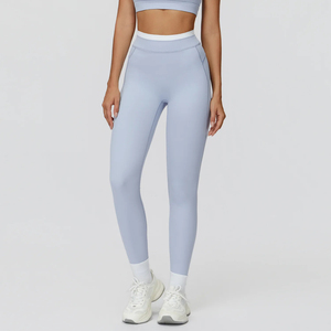 Shorts de yoga taille haute en Spandex/Nylon extensible dans quatre directions avec taille élastique pour femme, idéal pour le Pilates, la gym et le sport - Product Image 4