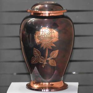 Contenedor de cremación hecho a mano de urna de aluminio negro hecho en India para suministros funerarios de cenizas de mascotas - Product Image 5