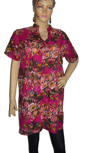 100% Cotton Eco-Friendly Tunic/Top Plated Flower Print Summer Casual Style Indian Kurti Breathable and Natural Washable - Product Image 6