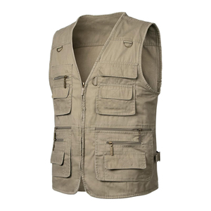 Men Casual Outdoor Fly Fishing Vest with Multi Pockets Autumn Breathable Work Safari Travel Cotton Hunting <b>Denim</b> <b>Fabric</b> - Product Image 2