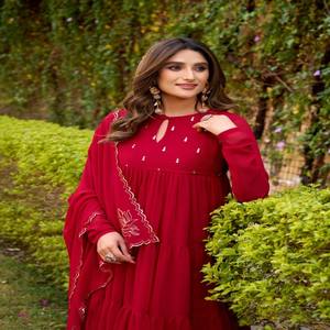 VASTRA COTTAGE <b>Women</b> Stitched Marble <b>Dress</b> Set with Pant Dupatta Foil Work Ethnic Wear <b>Suit</b> Party Festival Indian Outfit <b>Dress</b> - Product Image 2