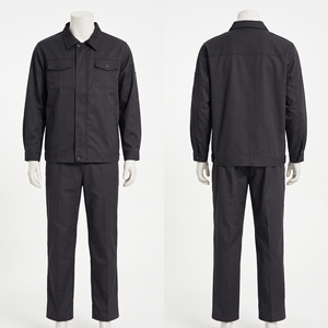Uniforme de travail pour hommes en twill de coton poly 245 GSM de qualité supérieure, uniforme de sécurité industriel noir, broderie personnalisée, impression à l'écran - Product Image 1