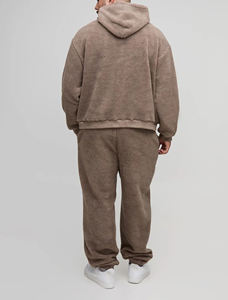 Conjunto de Sudadera con Capucha y Pantalones Deportivos de Felpa 100% Algodón Grueso, Ropa Casual de Invierno para Hombre, Chándales a Precio Económico - Product Image 4