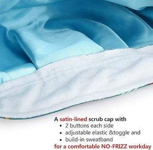 Gorro de fregado trasero elástico con Banda de sudor de algodón para profesionales dentales quirúrgicos y sanitarios - Product Image 5