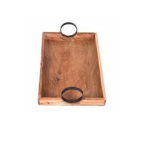 Bandeja de Servicio de Comida para Bodas de Diseño Moderno y Popular, con Asa de Metal de Color Natural, Madera de Acacia de Alta Calidad - Product Image 2