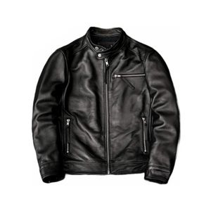 ¡Novedad de 2024! Chaqueta de cuero para hombre con logotipo personalizado de alta calidad, ropa informal cálida transpirable para invierno con cuello levantado, precio razonable - Product Image 1