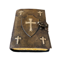 Carnet en cuir antique fait main, organisateur personnel vintage, en cuir véritable, couverture rigide classique gaufrée, bord festonné