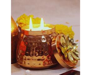 โถเทียนโลหะพร้อมฝาปิดดอกไม้สำหรับงานเทศกาลไฟตกแต่งโถเทียนบนโต๊ะ - Product Image 3