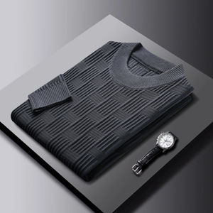 Prix de gros Pulls pour hommes en tricot uni à col rond de qualité supérieure OEM Motif unique Tricoté Pulls pour hommes - Product Image 3