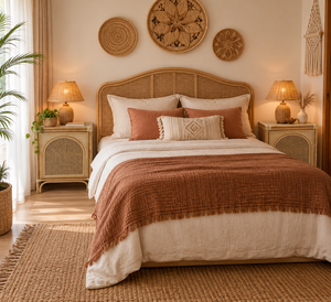 Modern Rattan Nightstand <b>Bedside</b> Board With <b>Storage</b> Bedroom Furniture Natural Rattan Design Boho Home Decoration - Product Image 2