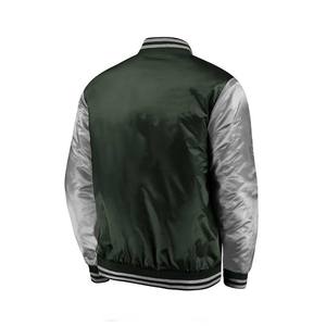 Chaqueta Bomber Varsity con Logotipo Frontal de Satén Antibacteriano al por Mayor para Hombre, Chaqueta Universitaria Personalizada con Letras, Estilo Casual - Product Image 2