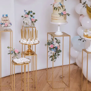 Support à gâteau moderne en métal et acier inoxydable pour événement à domicile forme personnalisée à 3 niveaux taille normale pour le fournisseur de gros - Product Image 4