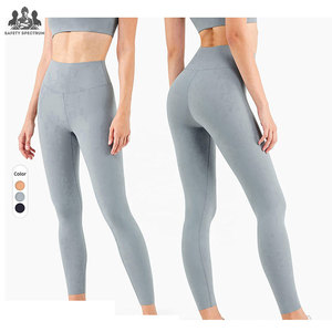 Leggings de sport et de yoga respirants, effet ventre plat, en polyester/nylon écologique, avec fermeture élastique mi-haute, couleur unie - Product Image 5
