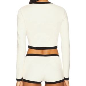 2025 New Autumn Casual Style Solid Knitted Eco-Friendly Button <b>Cardigan</b> Contrast Large Lapel Single-Breasted Sweater Custom logo - Product Image 3