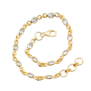 Bracelet réglable élégant en pierre précieuse Topaze bleue en argent sterling 925 Bijoux faits main Cadeau pour anniversaire Bracelet de 10 pierres - Product Image 1