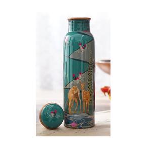 Bouteille en cuivre imprimée émaillée pour le stockage de jus de fruits, ustensiles de cuisine, boissons, avantages pour la santé, eau en cuivre décorative - Product Image 2