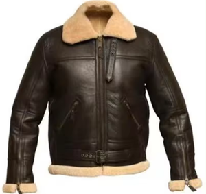 Invierno de piel sintética de cuero de los hombres Casual cremallera piloto cálido al aire libre de talla grande OEM motocicleta de calle de cuero genuino chaqueta caliente - Product Image 2