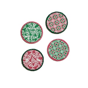 Colorful <b>Beaded</b> Embroidery <b>Coaster</b> Seed Beads Table Pad Vintage Style Seed Beads Embroidery <b>Coaster</b> Drink Decor - Product Image 1