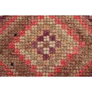 Alfombra Turca Vintage de Lana Roja, 2.8x10.6 pies - Product Image 4