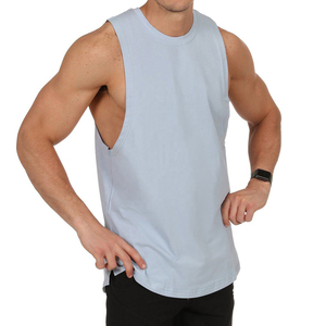 Custom Logo <b>Men</b> Loose Cotton Workout Fitness Sleeveless Stringer Singlet Bodybuilding Running <b>Black</b> Gym <b>Tank</b> <b>Tops</b> - Product Image 3