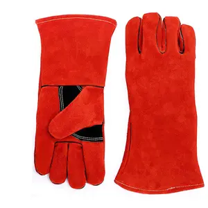 2023 güvenlik üst tasarım özelleştirilmiş yüksek kaliteli ısıya dayanıklı standart kırmızı sıcak kış kaynak eldivenleri