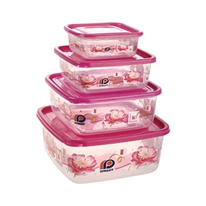 Juego de contenedores de almacenamiento cuadrados sin BPA aptos para microondas de alta calidad, 4 piezas de India - Product Image 1
