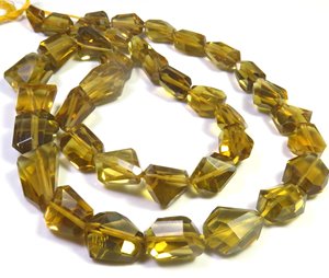 Miel naturel Bière Quartz Facettes Coupe Pépites Tumble Perles 8-16mm 16 "Brin Top Grade pour DIY Fabrication de Bijoux - Product Image 1