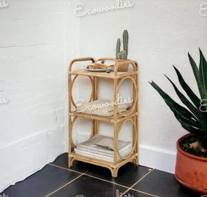 Premium Style Rattan Craft <b>Racks</b> Bookshelves and Household Furniture Decoration Accessories Bamboo Standing Shelf for Home Decor - Product Image 1
