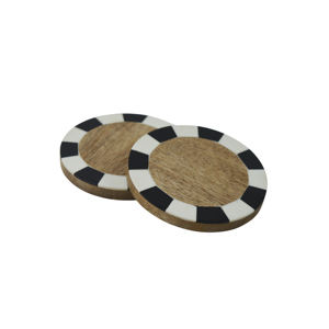 Bois avec sous-verres en résine Thème sombre Tapis de table et tapis Dîner Petit déjeuner Design Noyer, Finition Dessous de verre pour la maison et la décoration de table - Product Image 2