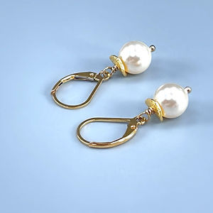 Classique 925 en argent Sterling bijoux de mode faits à la main perle d'eau douce naturelle pierres précieuses boucles d'oreilles plaqué or mariages mignons - Product Image 1