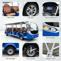 Autobús Eléctrico Turístico de Larga Distancia, Autobús Urbano con Capacidad para 23 Pasajeros, Batería de 72V200AH, Alcance de 100KM, Personalizable