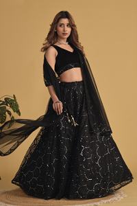 Lehenga choli โดย Fab Zone ลำดับด้าย organza ล่าสุดนักออกแบบ - Product Image 4
