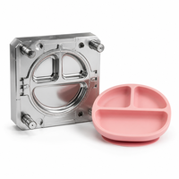 Molde de silicona para platos, molde de succión para platos de bebé, molde de acero para platos de silicona, logotipo personalizado, fabricación de moldes OEM, fábrica mayorista