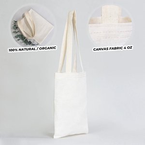Bolsa de Tela Pequeña de Algodón Orgánico 8 x 10 (20 x 25 cm) Reciclable, Bolsa Natural para Libros - Product Image 1