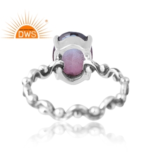 New Trending Design 925 Sterling Silver Natural Bio Alexandrite Doublet <b>Quartz</b> CZ Gemstone <b>Ring</b> for Certified Wedding Party - Product Image 2